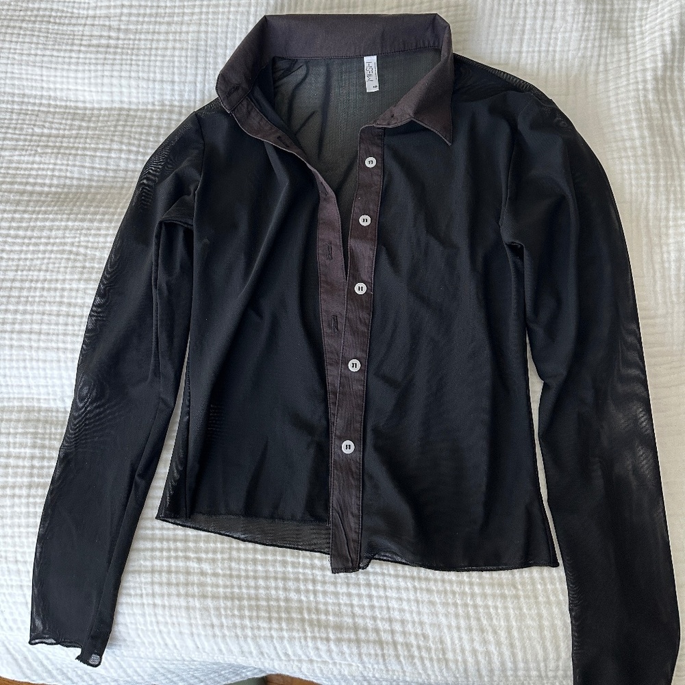 Los Angeles Apparel Mesh Button Down